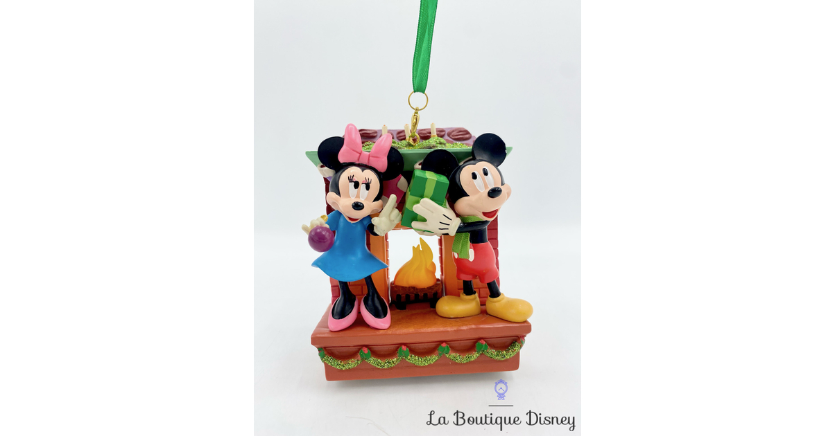 Ornement Noël Sketchbook Mickey Minnie cheminée lumineux Disney Store